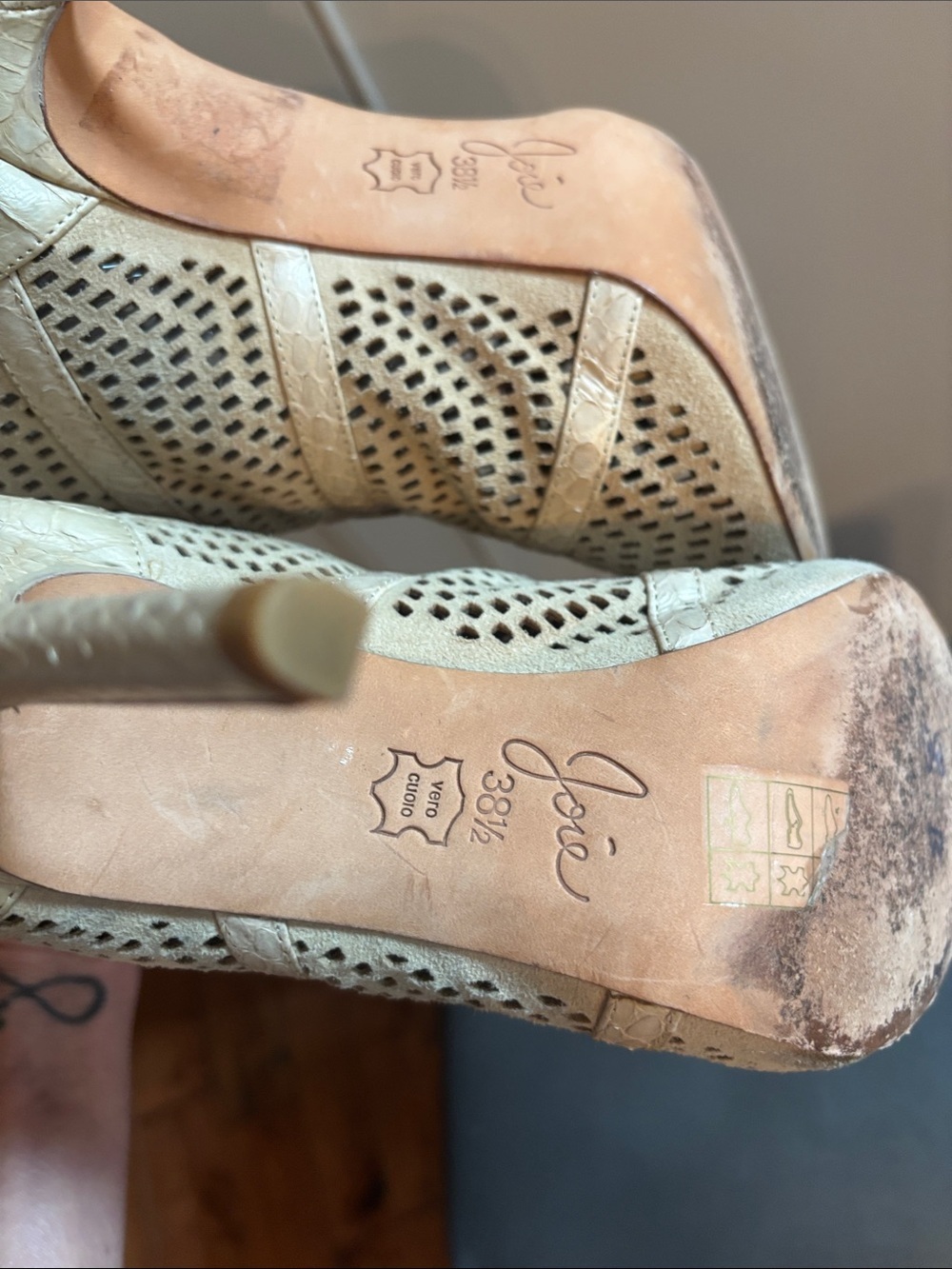 Joie Beige Shari Perforated Lace-Up Bootie, BUFF SIZE 38.5 $415.00 - Picture 8 of 11